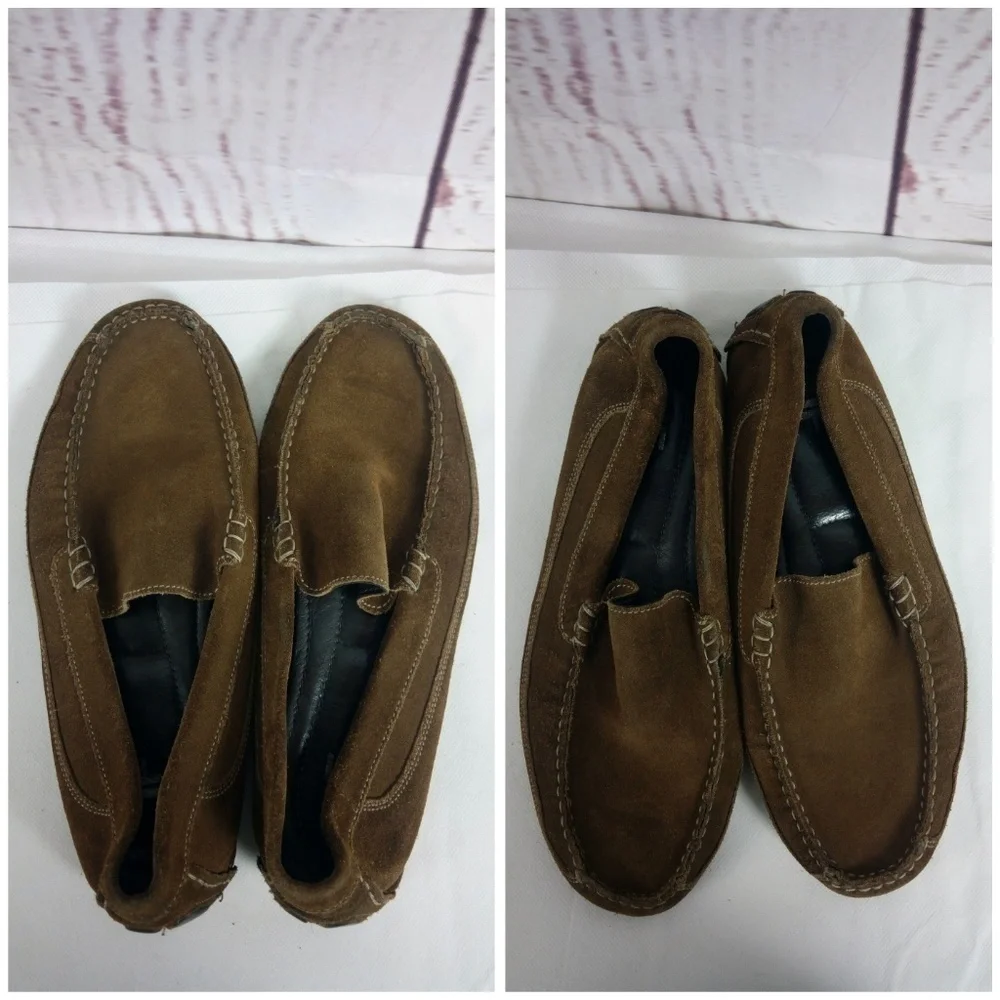 JF J.Ferrar Men's 9.5 Brown Suede Loafer Shoes